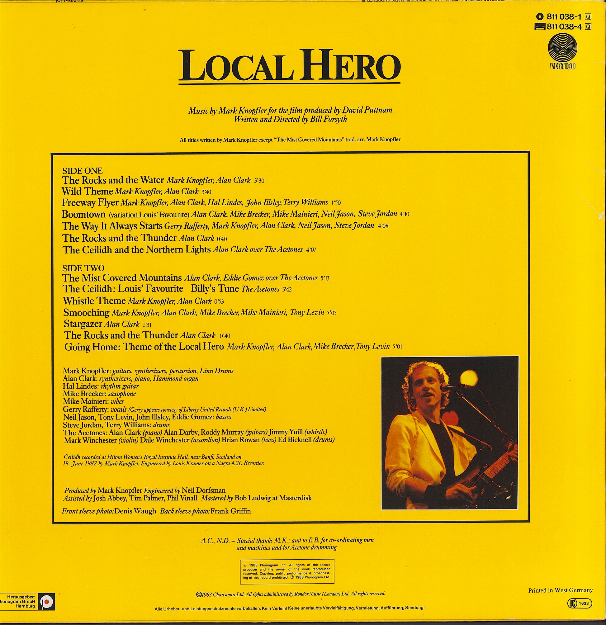 Mark Knopfler ‎- Local Hero Vinyl LP