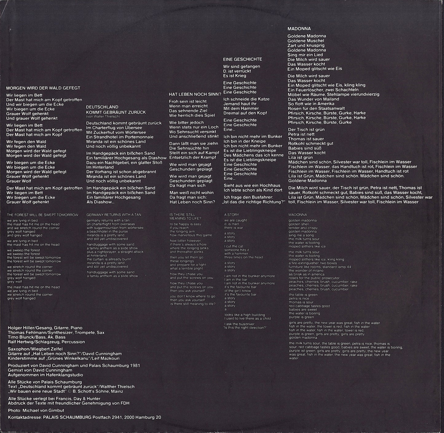 Palais Schaumburg ‎- Palais Schaumburg Vinyl LP