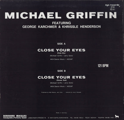Michael Griffin - Close Your Eyes Vinyl 12"