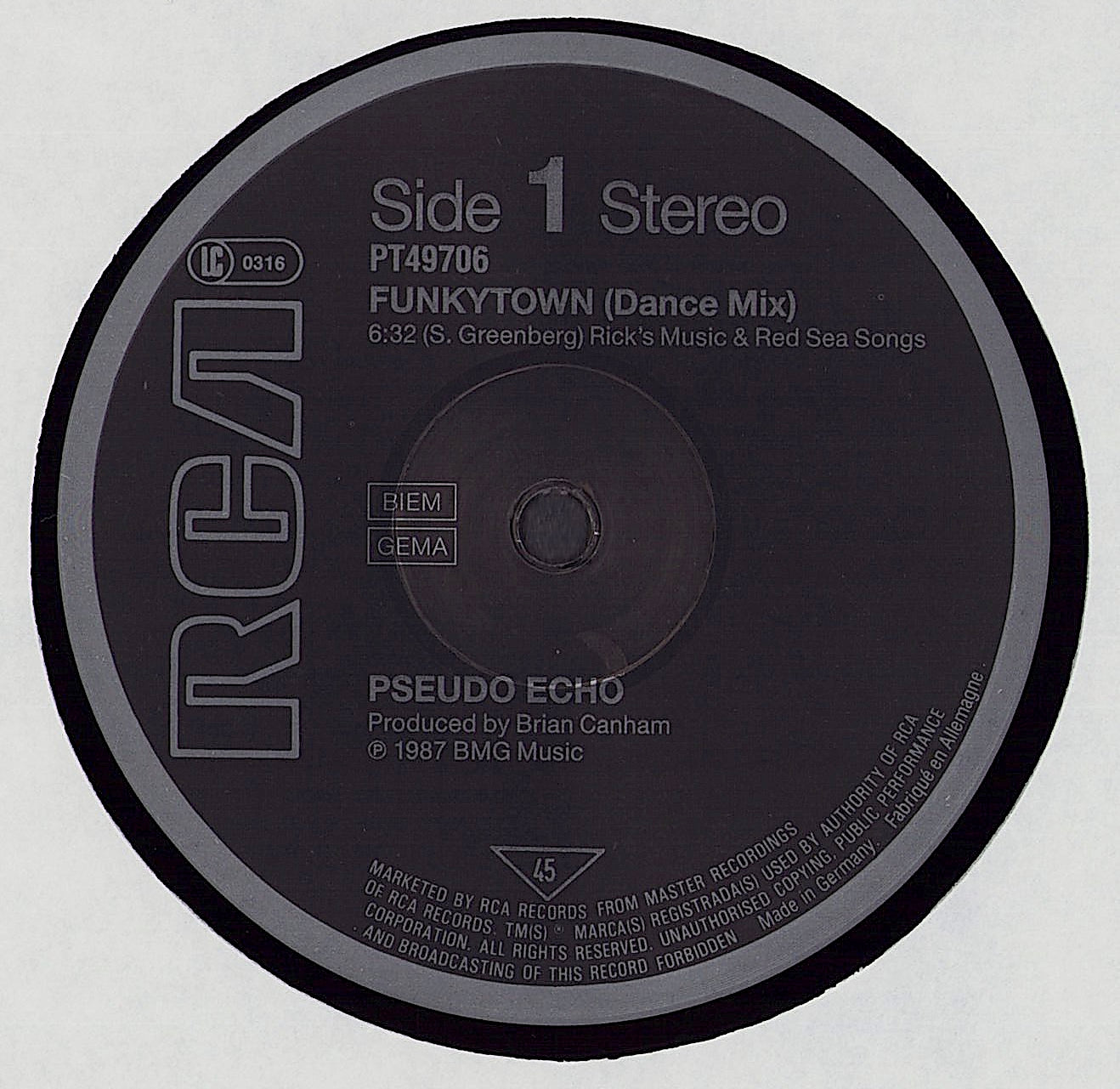 Pseudo Echo ‎- Funky Town Vinyl 12"