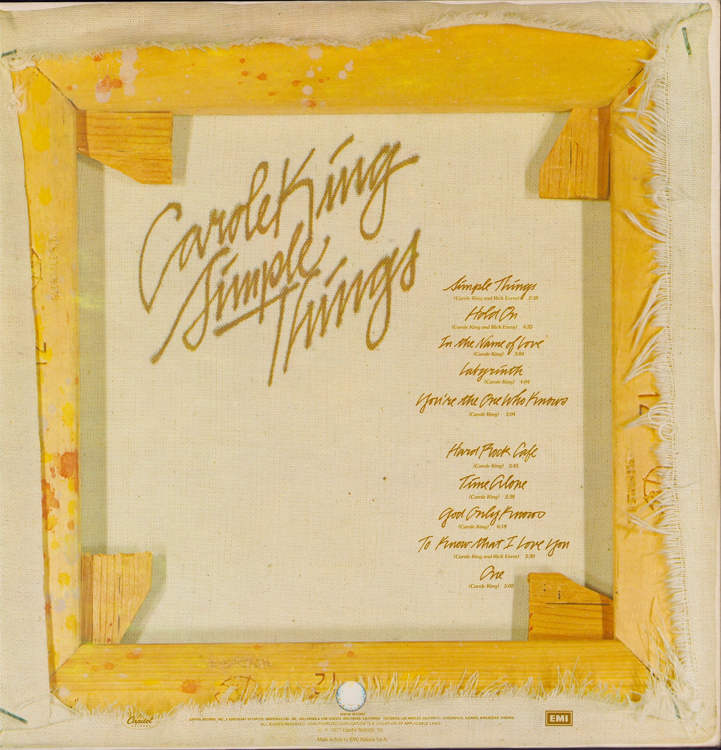 Carole King ‎- Simple Things