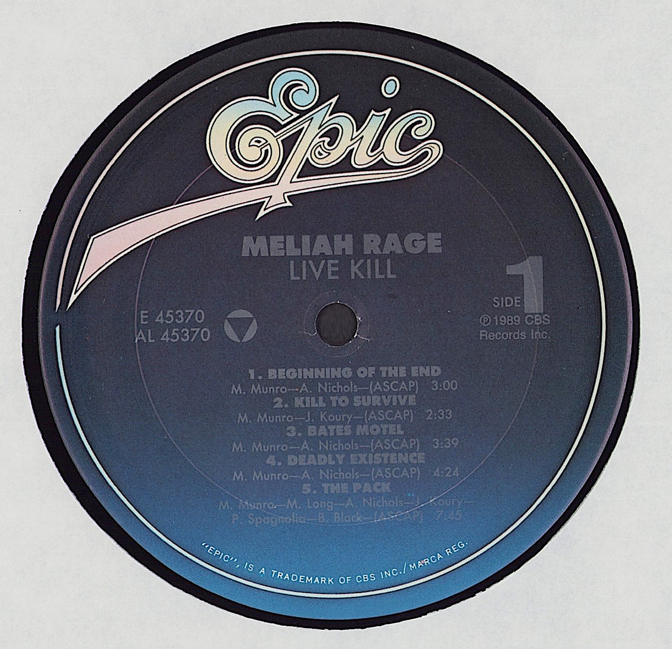 Meliah Rage ‎- Live Kill Vinyl 12"