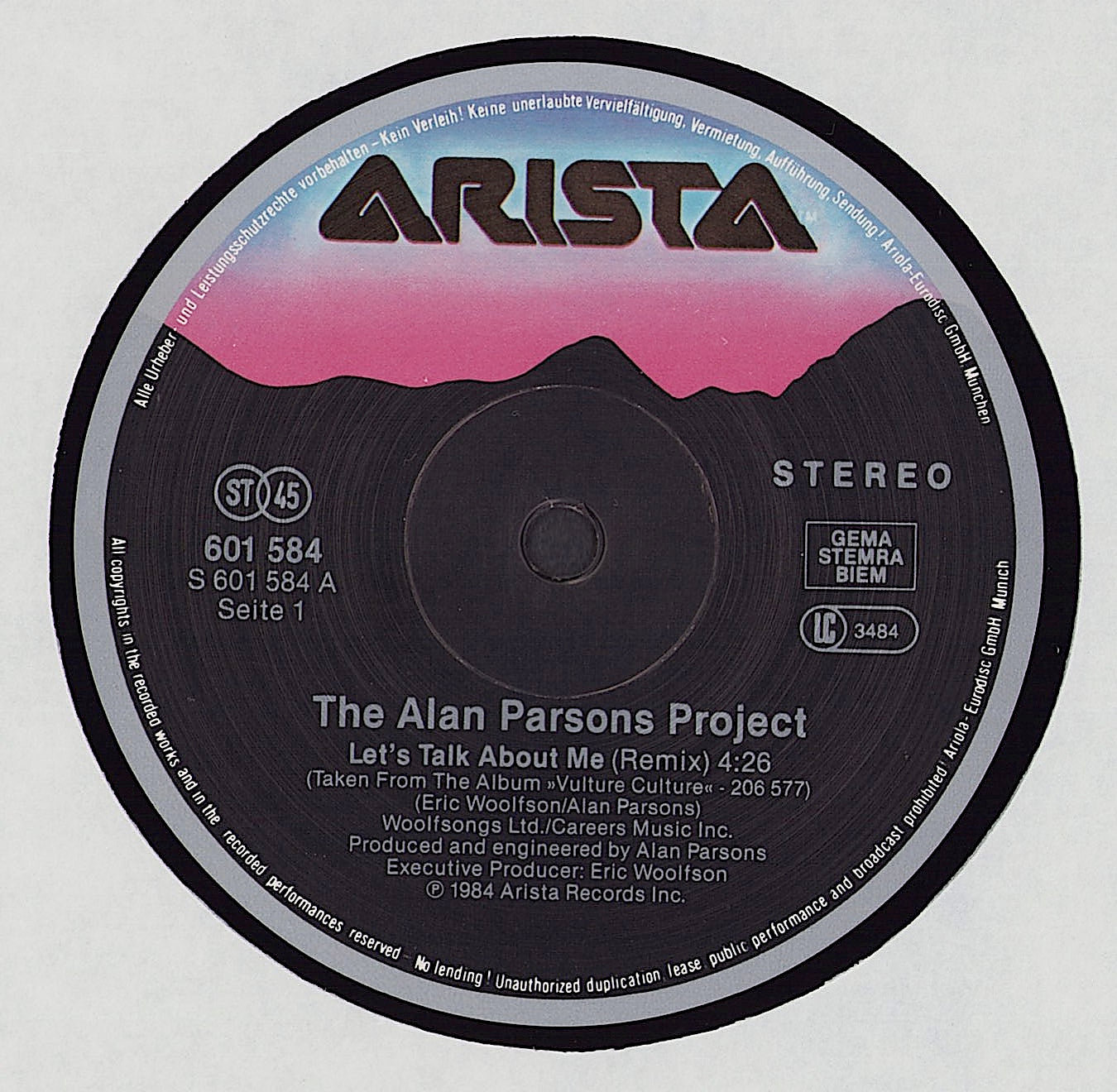 The Alan Parsons Project - Let's Talk About Me Remix Vinyl 12" Maxi