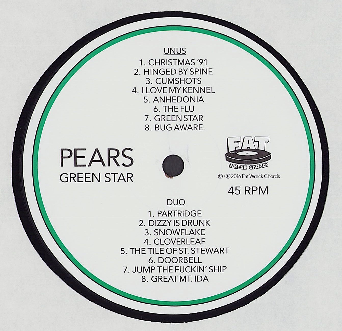 Pears - Green Star Vinyl LP