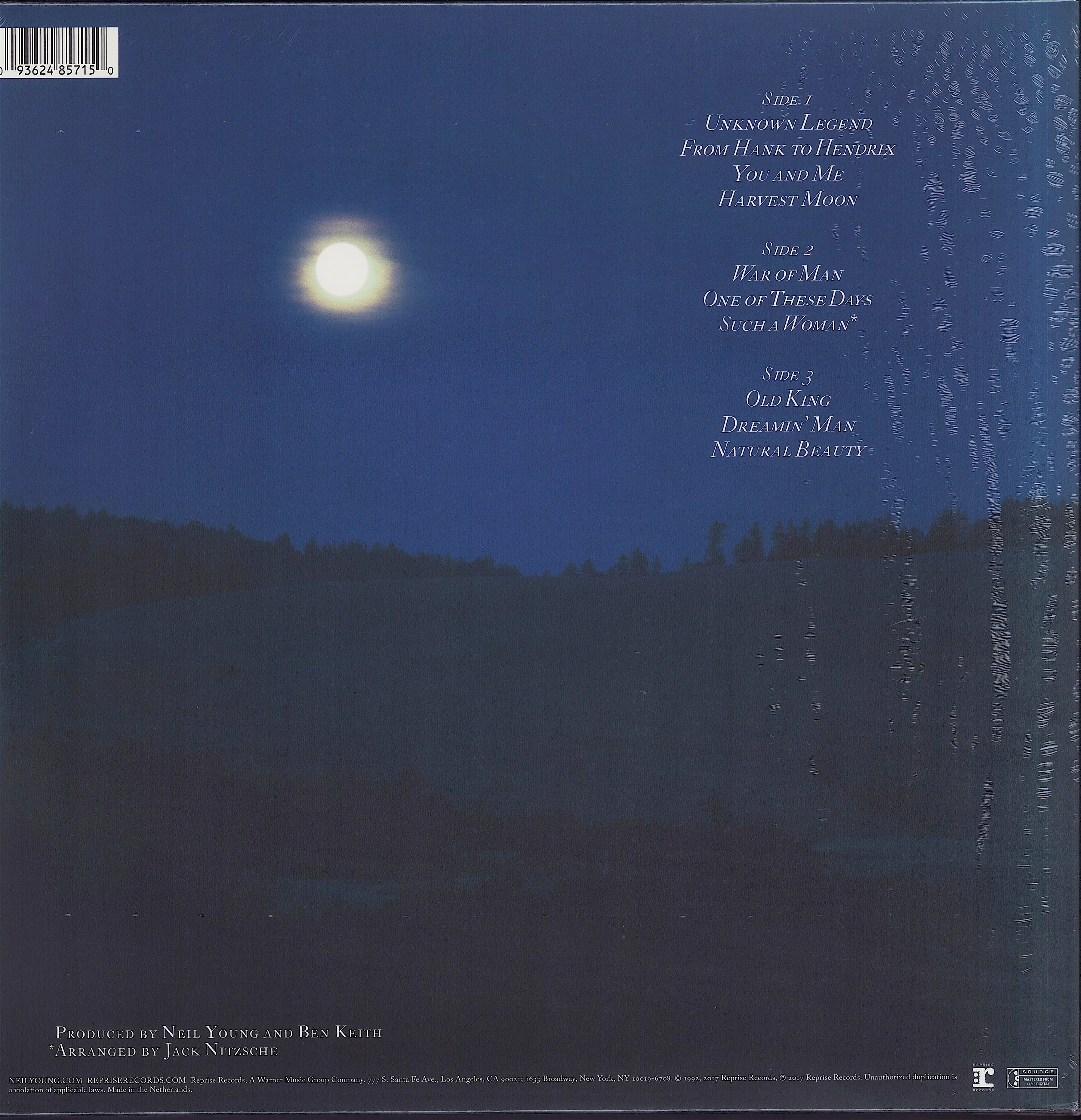 Neil Young ‎- Harvest Moon (Clear Vinyl 2LP) Limited Edition