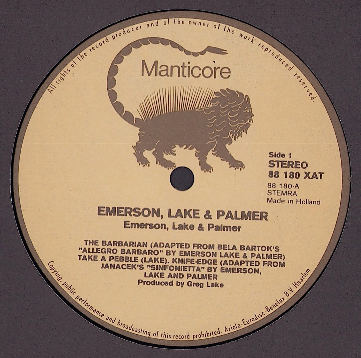 Emerson Lake & Palmer - Emerson Lake & Palmer Vinyl LP