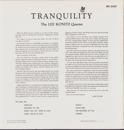 The Lee Konitz Quartet ‎- Tranquility Vinyl LP