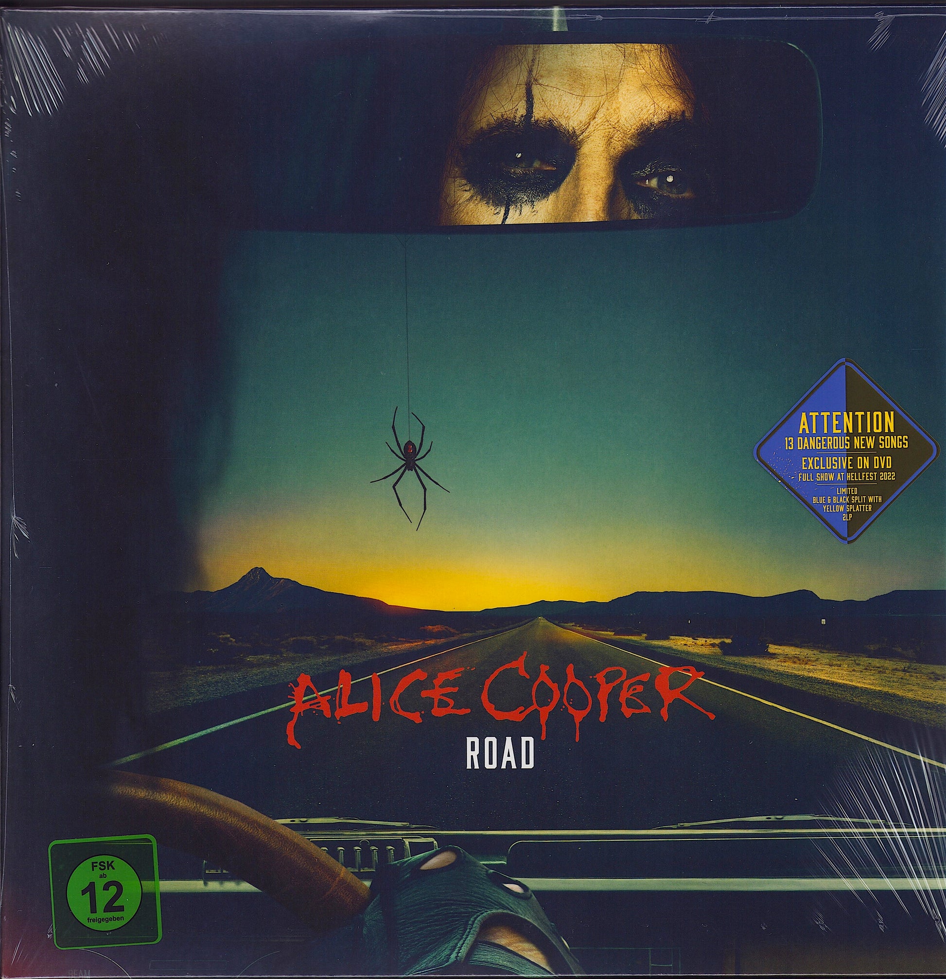 Alice Cooper - Road Black/Blue Split & Yellow Splatter Vinyl 2x12" + DVD - Limited Edition