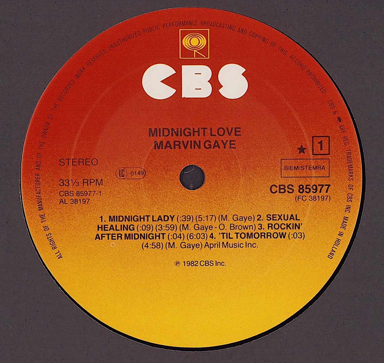 Marvin Gaye - Midnight Love Vinyl LP