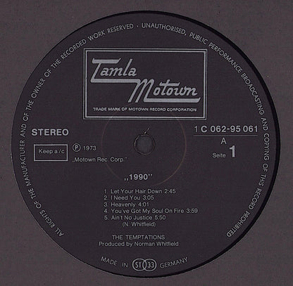 The Temptations ‎- 1990 Vinyl LP