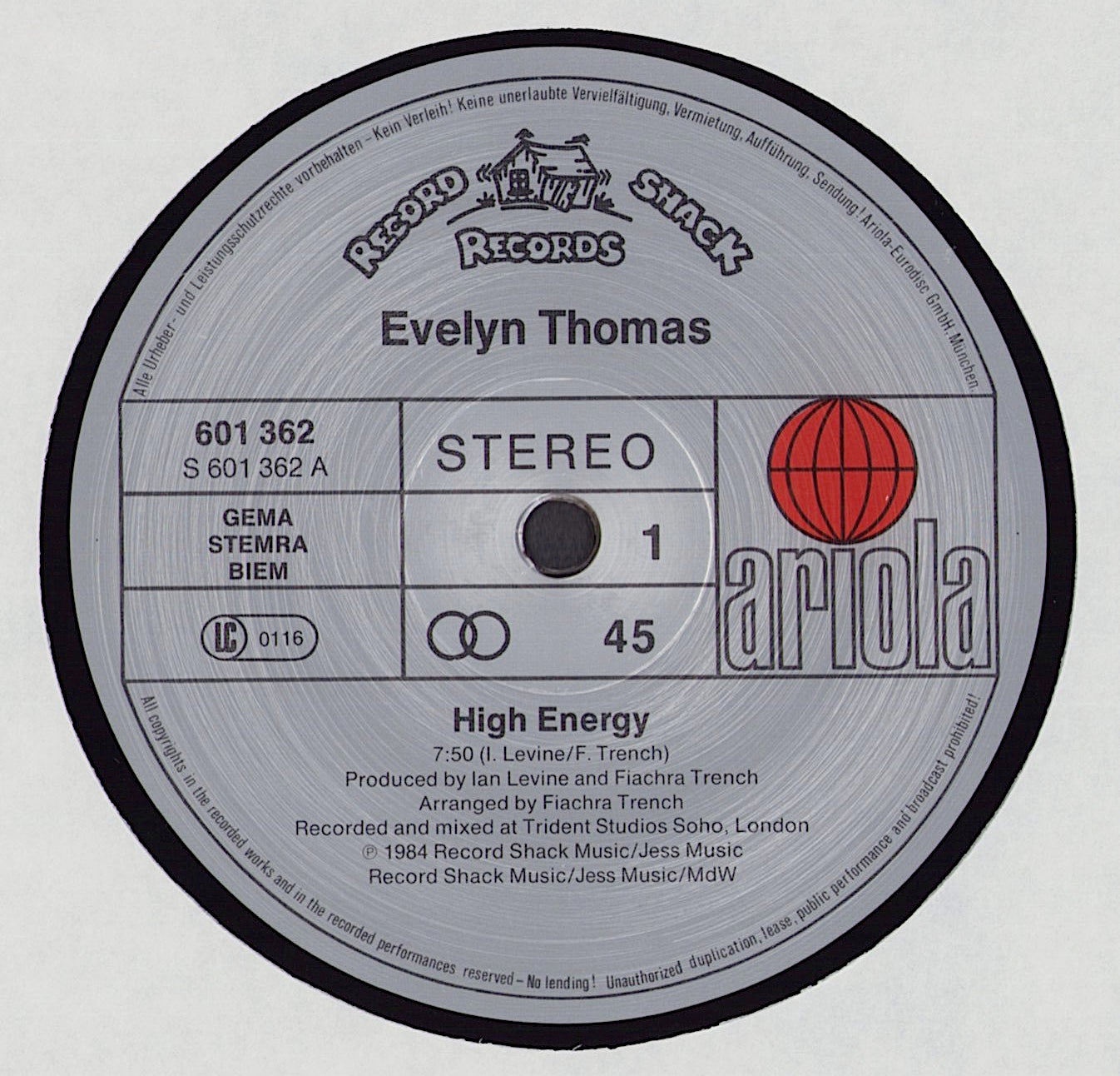 Evelyn Thomas ‎- High Energy (Vinyl 12