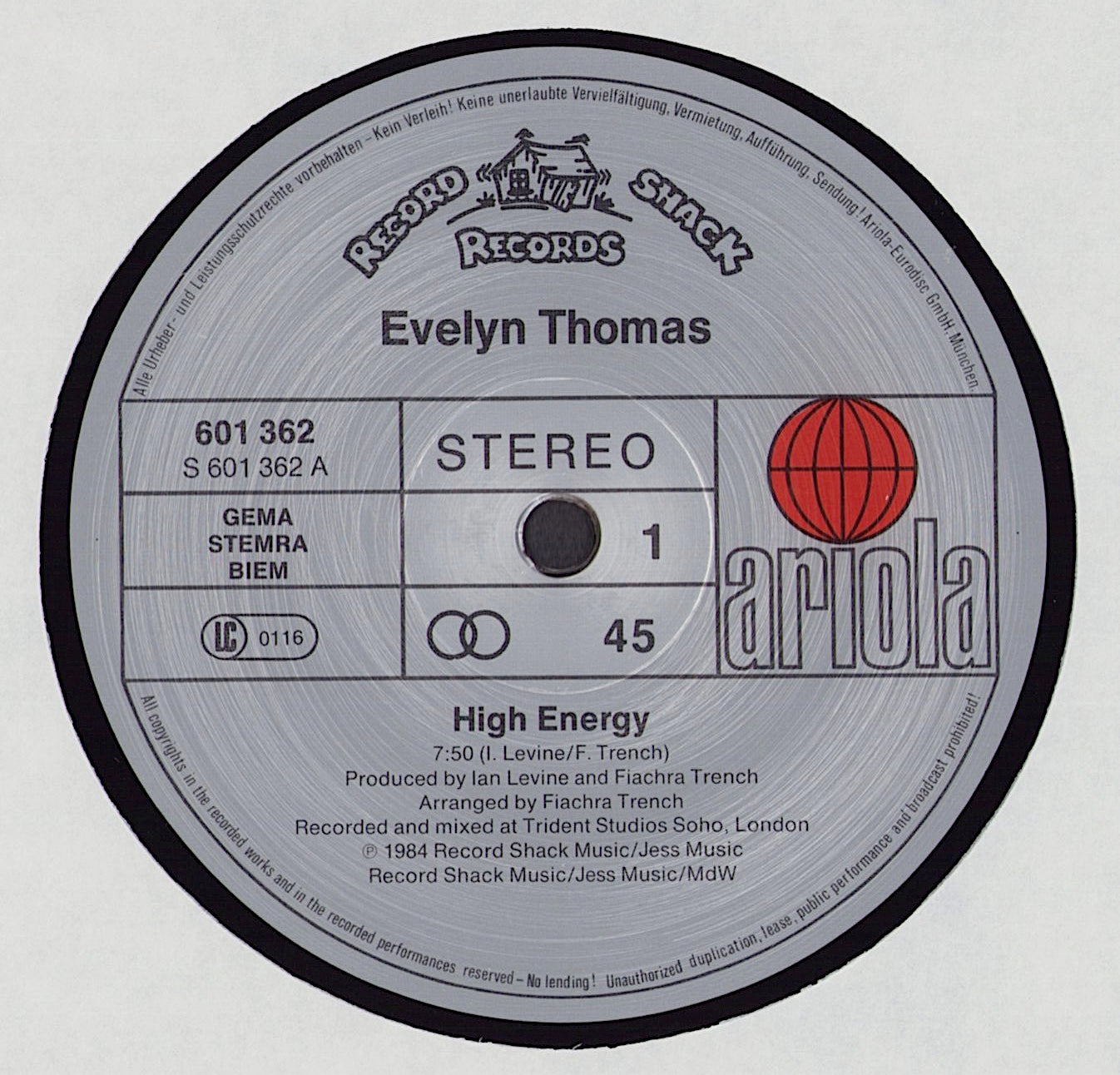 Evelyn Thomas ‎- High Energy Vinyl 12"