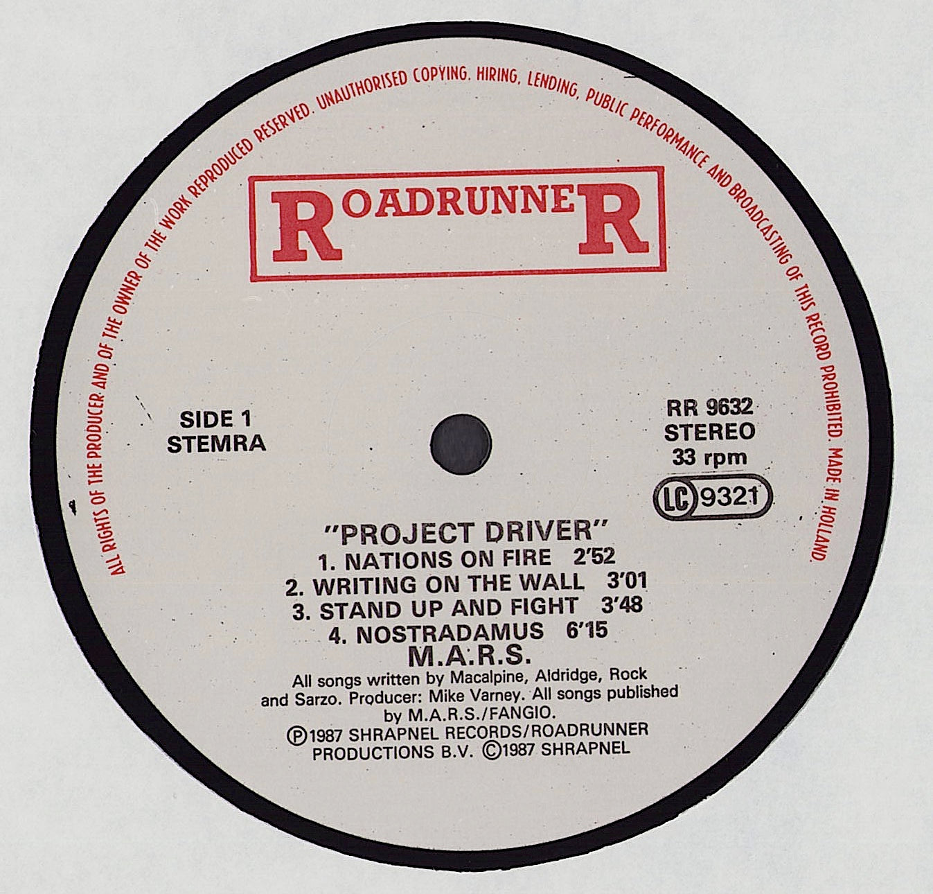 MacAlpine-Aldridge-Rock-Sarzo - Project: Driver Vinyl LP