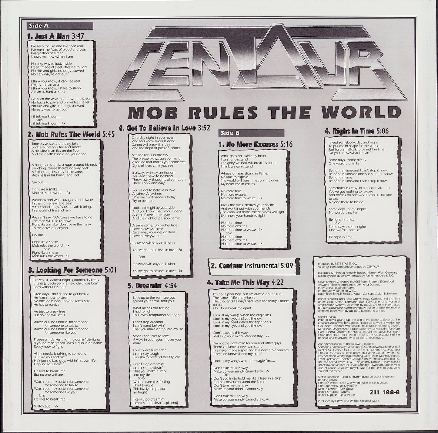 Centaur - Mob Rules The World Vinyl LP