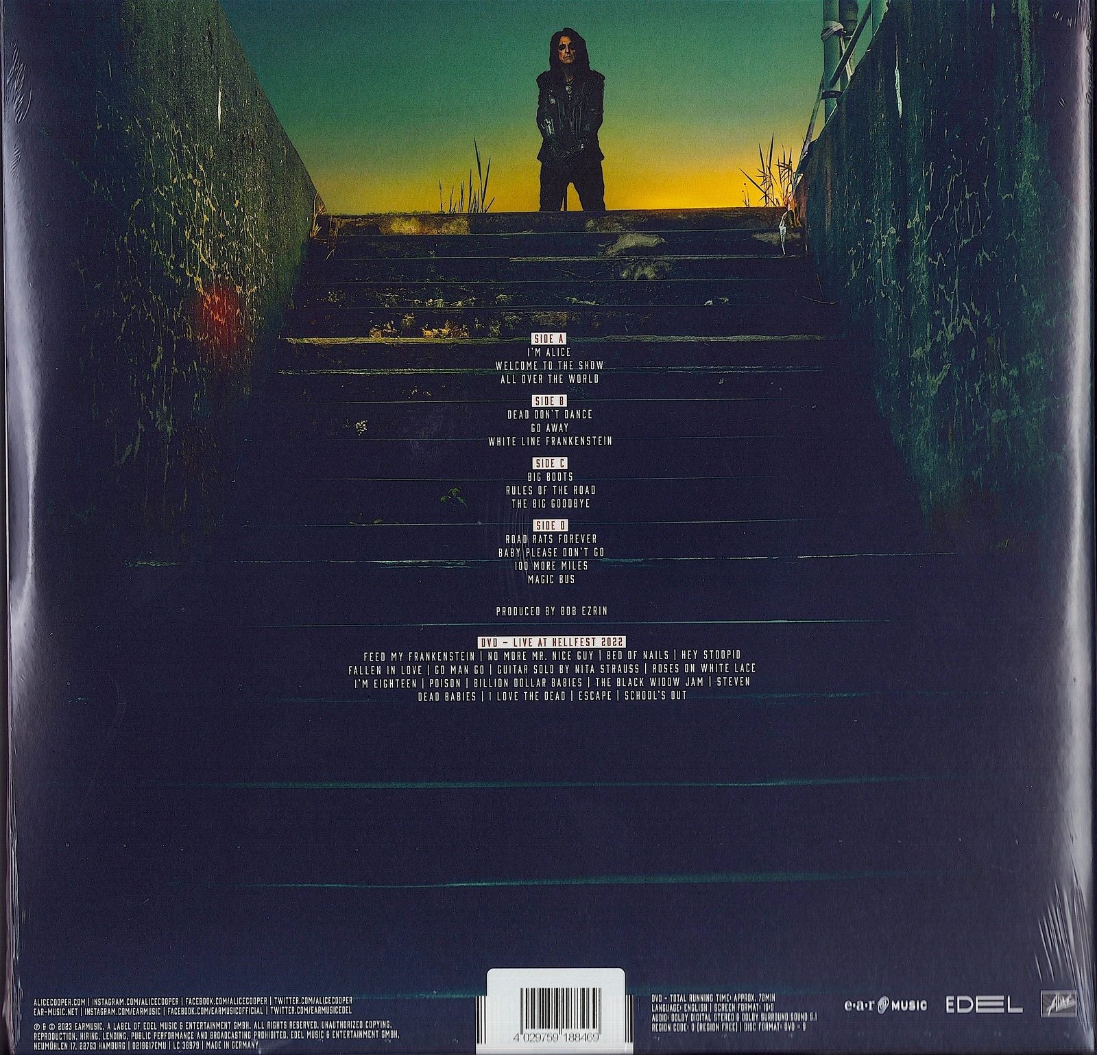 Alice Cooper - Road Black & Blue Marbled Vinyl 2x12" + DVD - Limited Edition