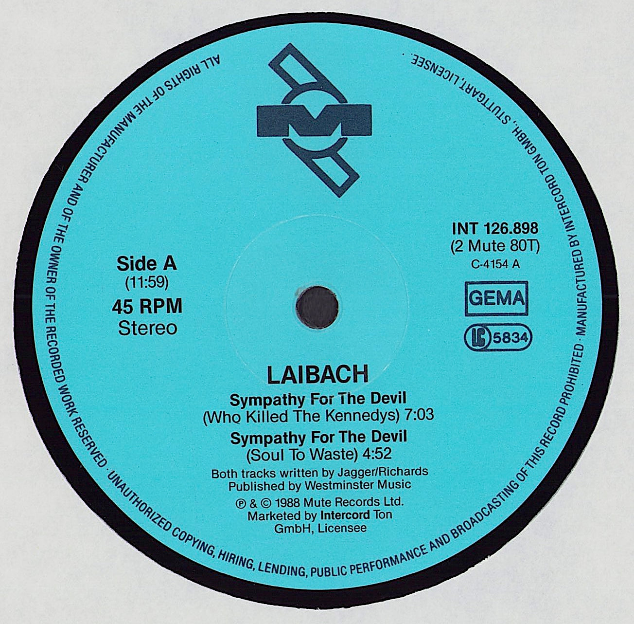 Laibach ‎- Sympathy For The Devil II Vinyl 12"