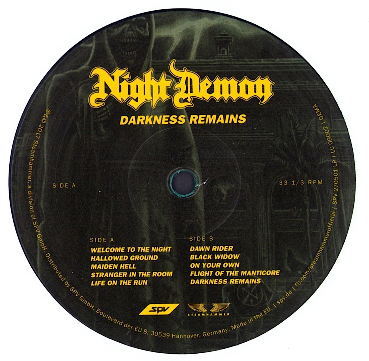 Night Demon – Darkness Remains Green Dark Marbled Vinyl LP + CD Limited Edition