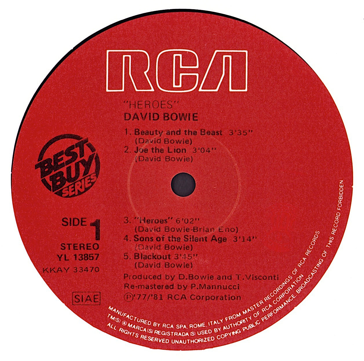 David Bowie – "Heroes" Vinyl LP