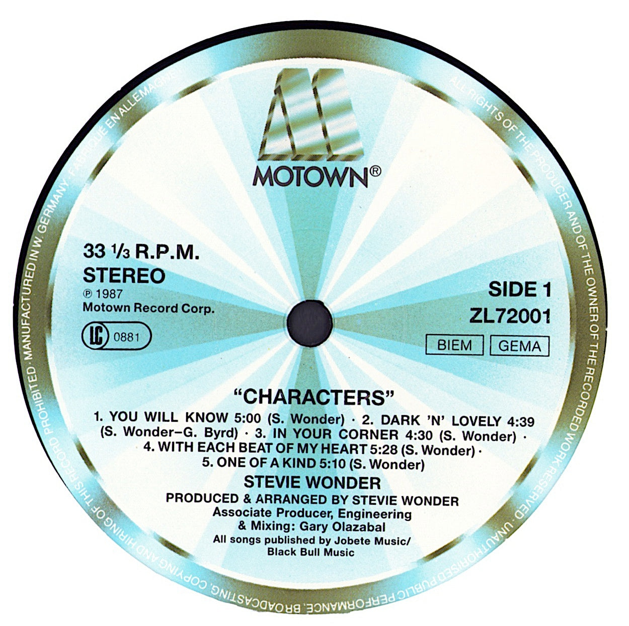 Stevie Wonder - Characters Vinyl LP