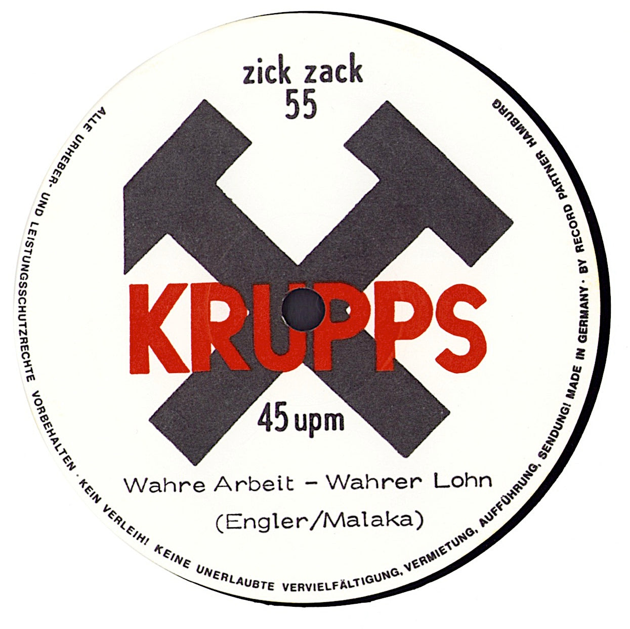 Krupps ‎– Wahre Arbeit - Wahrer Lohn Vinyl 12"