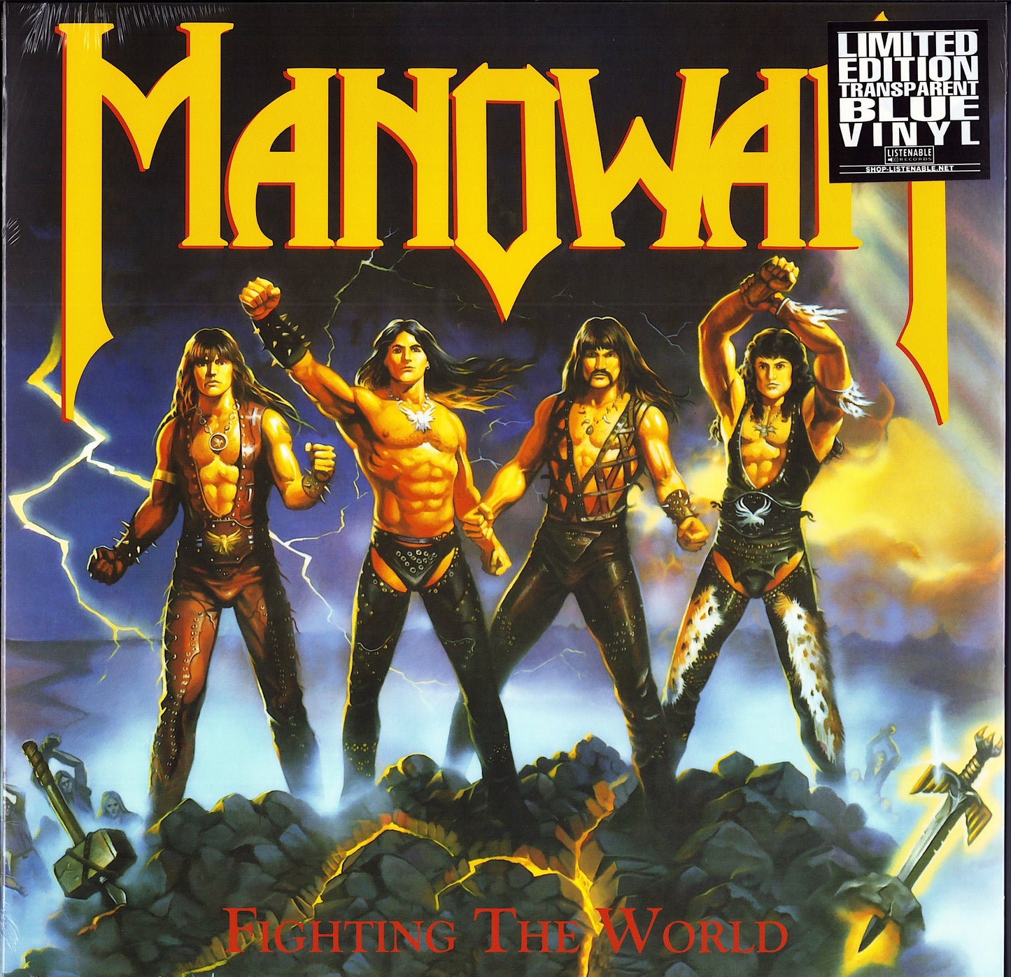Manowar - Fighting The World Blue Vinyl LP