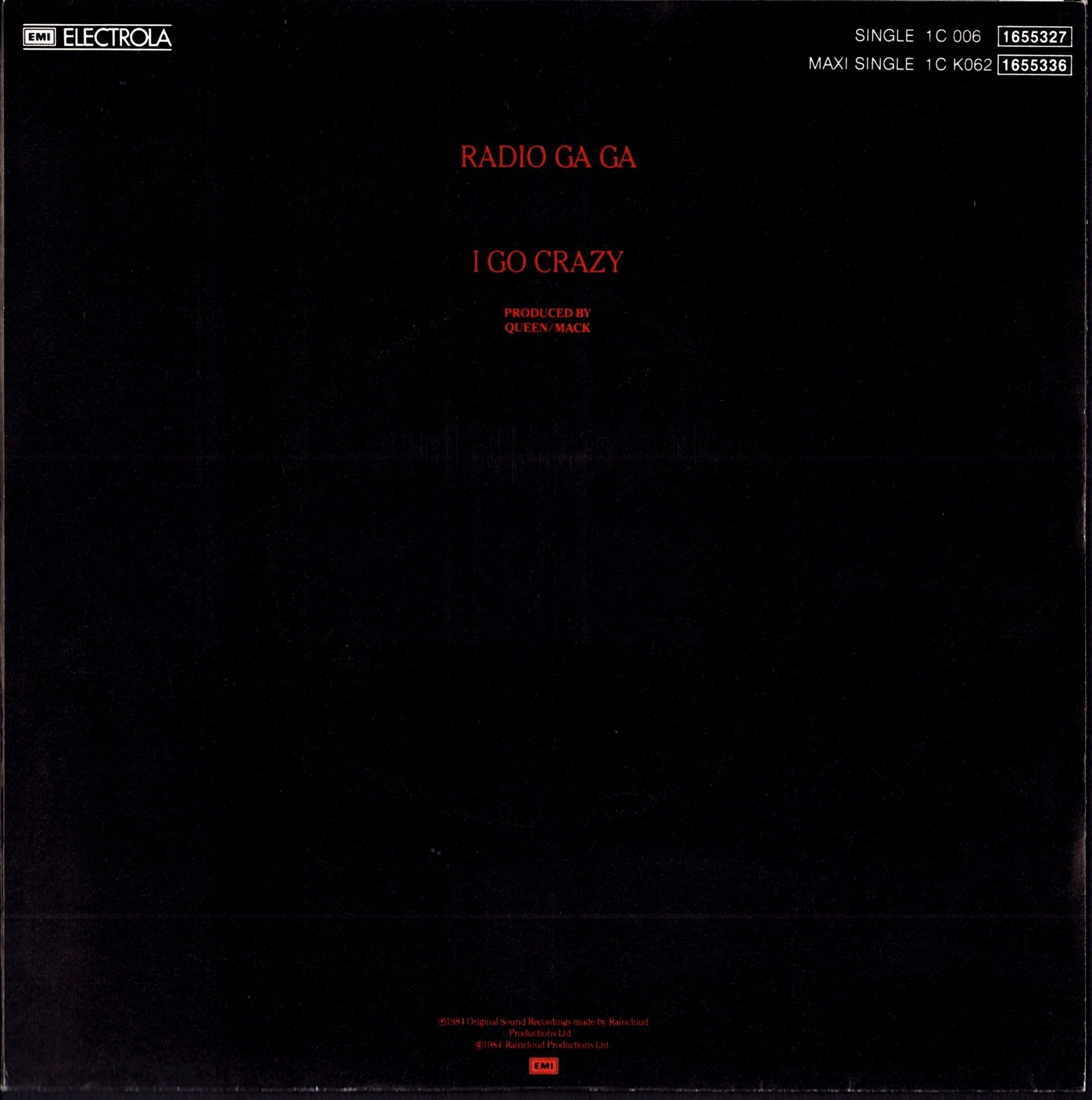 Queen – Radio Ga Ga Vinyl 7" | DE Original | 1984