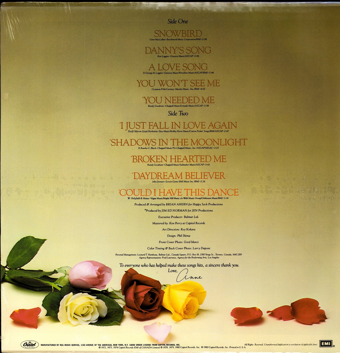 Anne Murray – Greatest Hits Vinyl LP | US Original | 1980