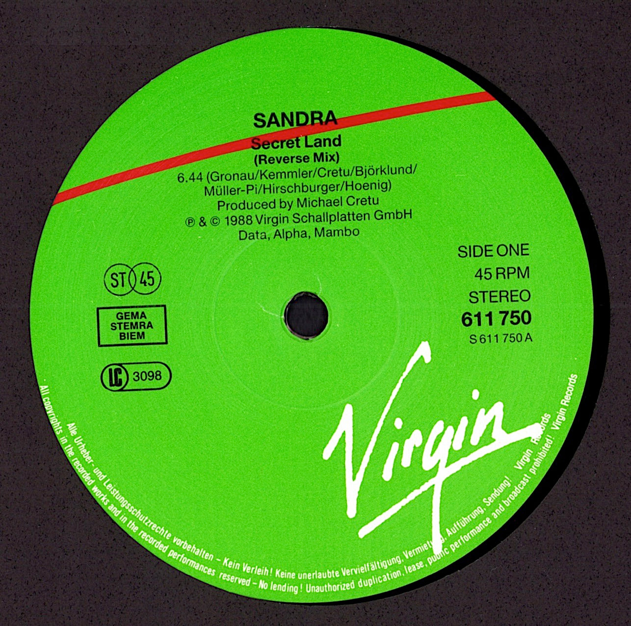 Sandra – Secret Land Vinyl 12" Maxi-Single | EU Original | 1988