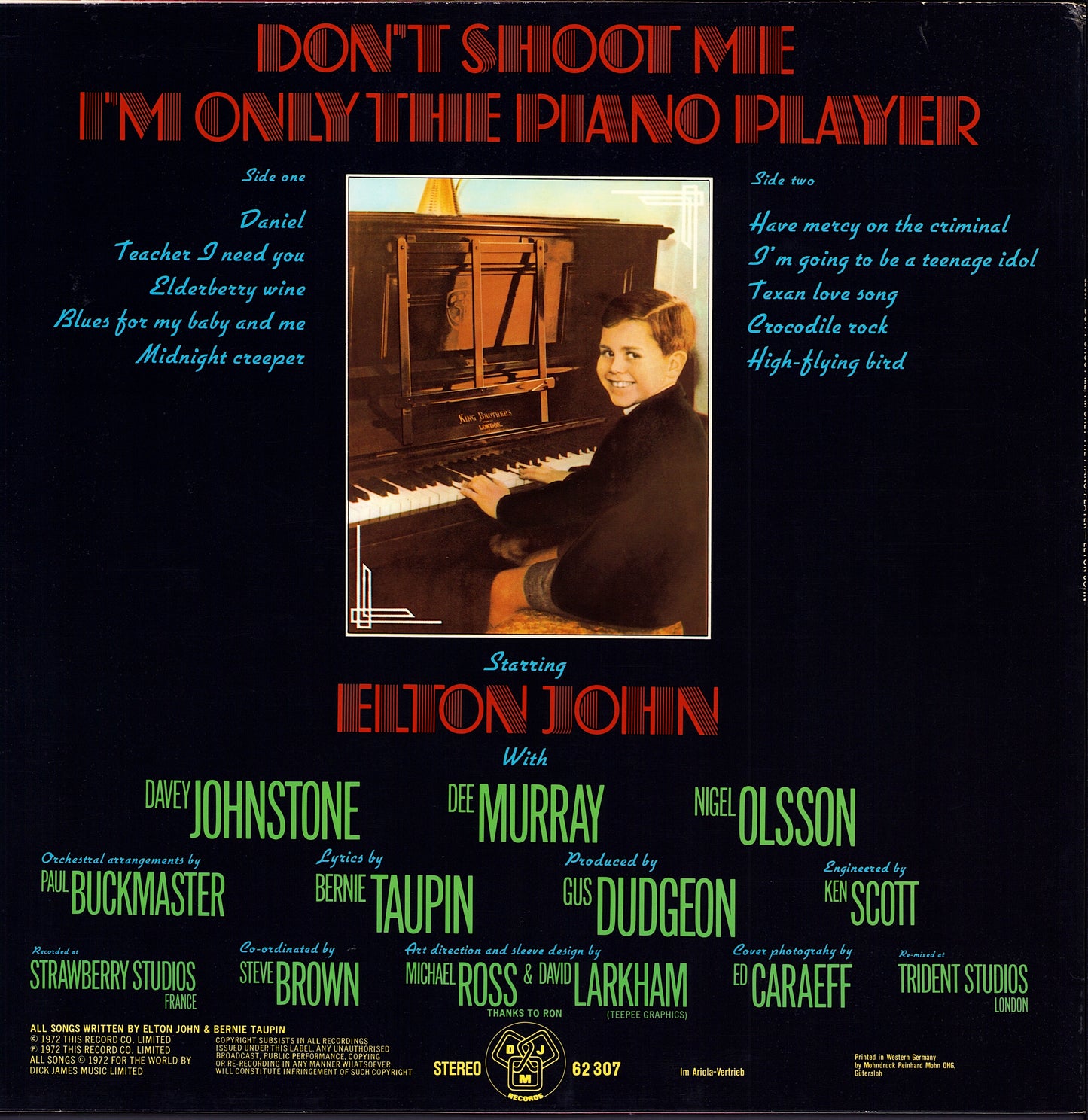 Elton John – Don't Shoot Me I'm Only The Piano Player Vinyl LP