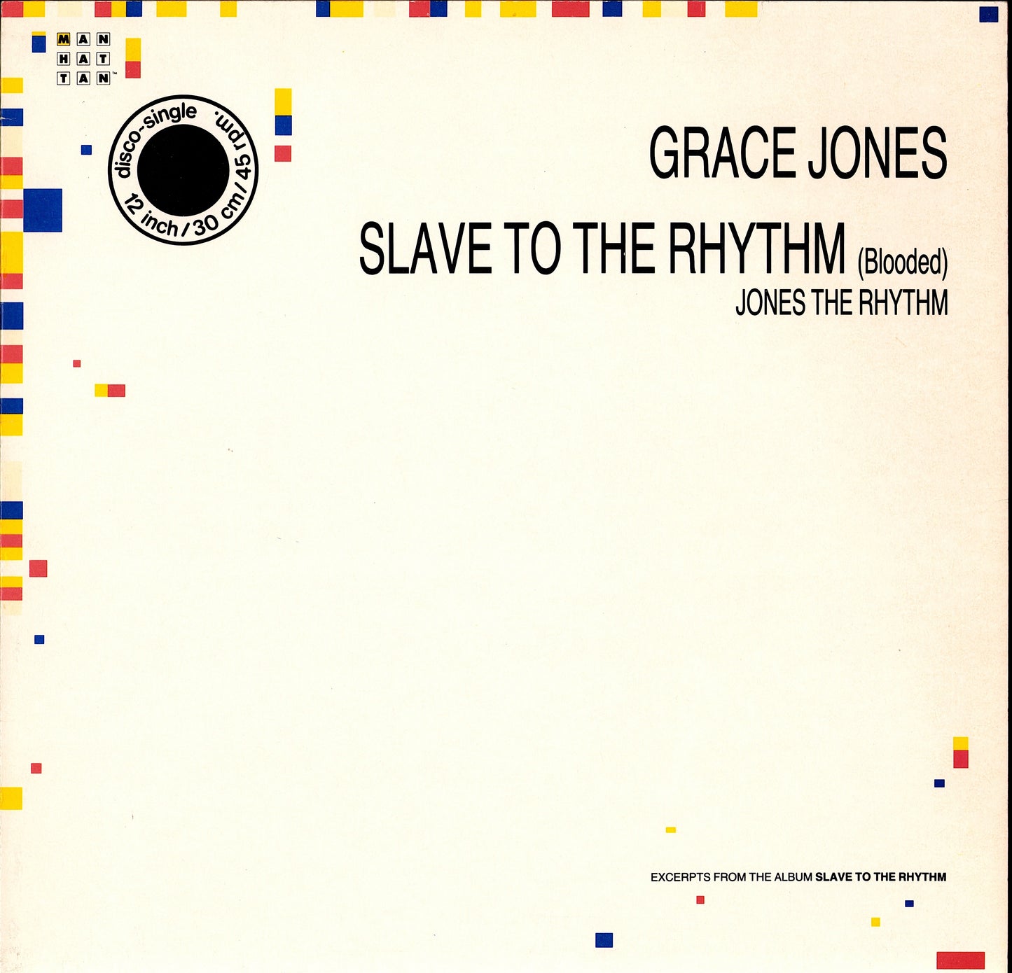 Grace Jones – Slave To The Rhythm Blooded / Jones The Rhythm Vinyl 12" | EU Original | 1985