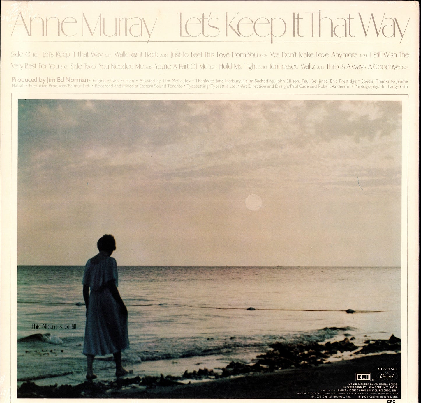 Anne Murray – Let's Keep It That Way Vinyl LP | US Original | 1978