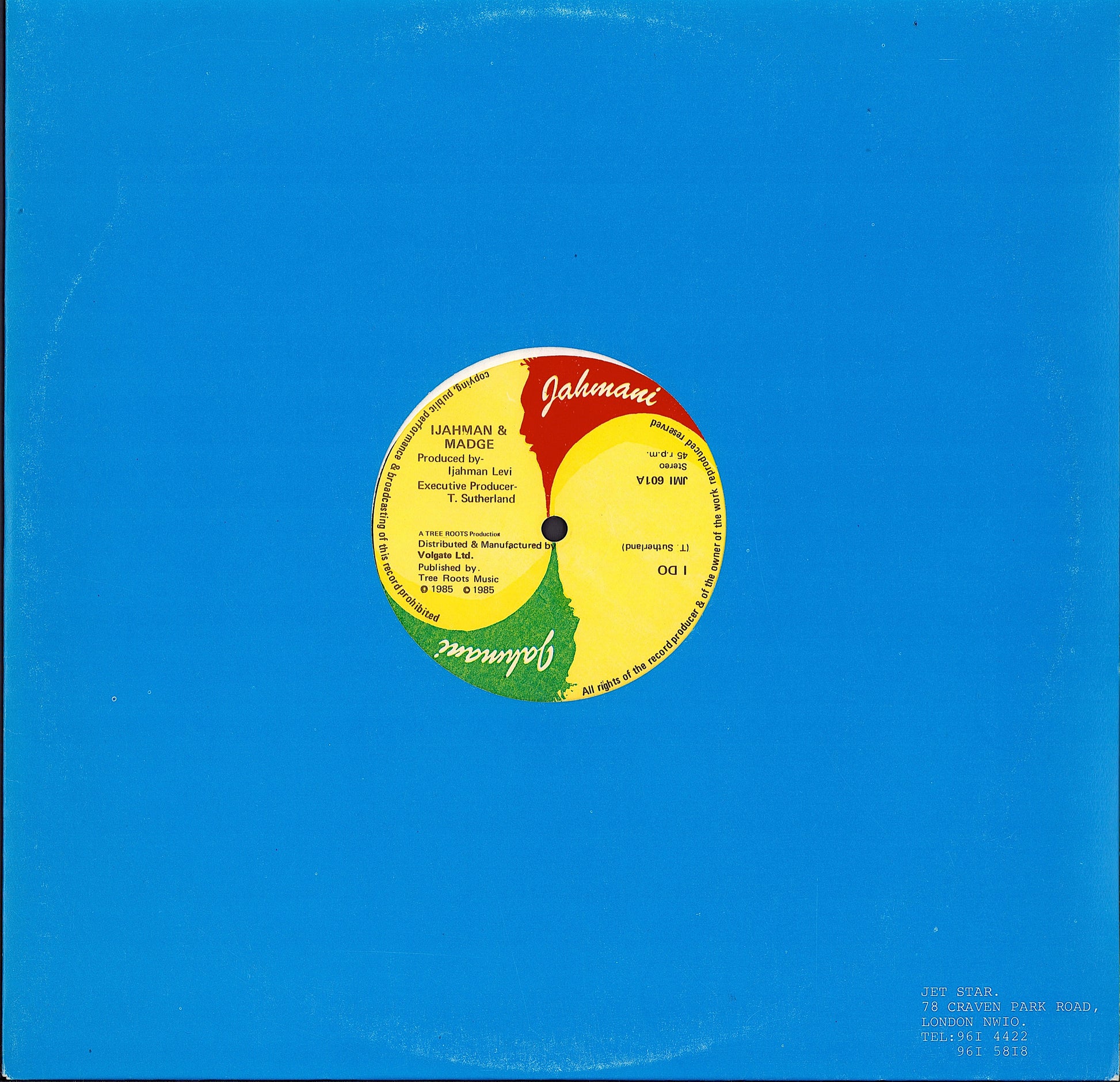Ijahman & Madge / Ijahman Levi - I Do / Ancient Lover Vinyl 12" Maxi-Single