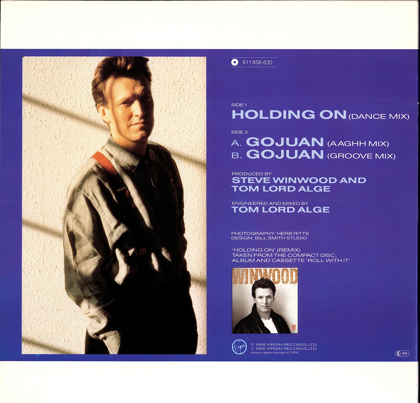 Steve Winwood – Holding On Vinyl 12" | Germany Original | 1988