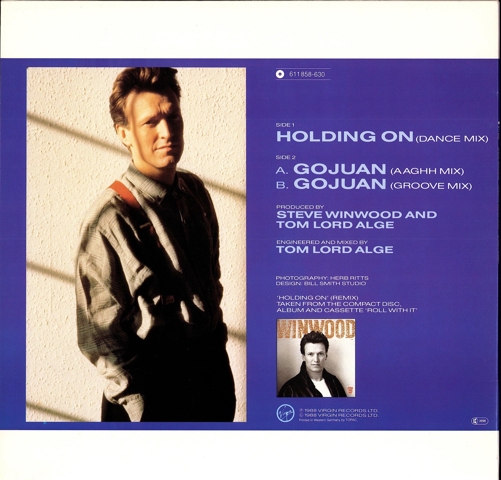 Steve Winwood – Holding On Vinyl 12" | Germany Original | 1988