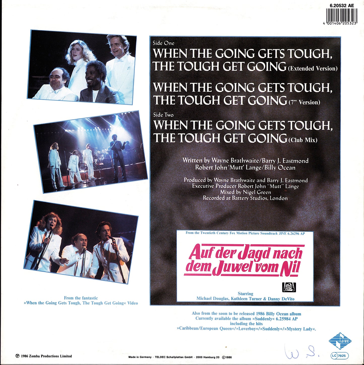Billy Ocean – When The Going Gets Tough, The Tough Get Going Vinyl 12" Maxi-Single | DE Original | 1986