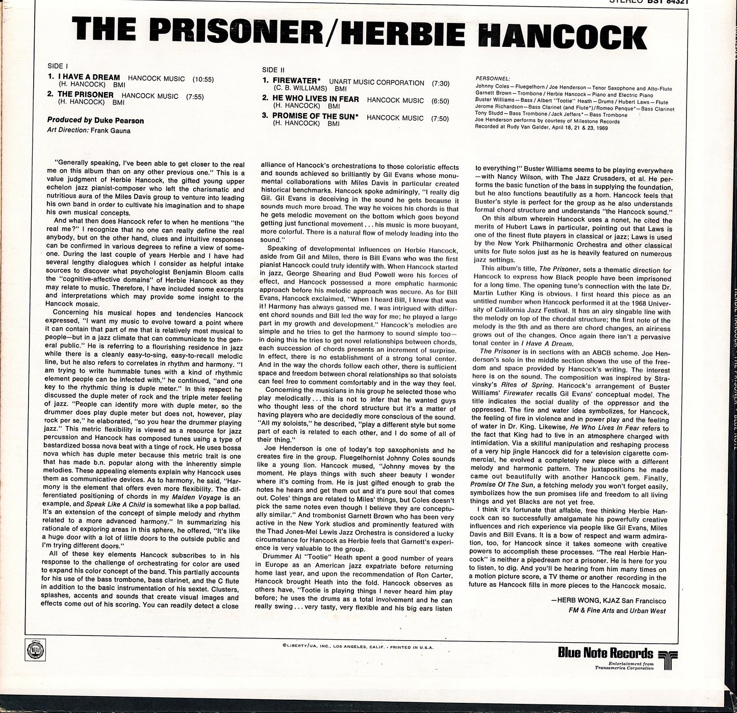 Herbie Hancock – The Prisoner Vinyl LP Kopie Kopie
