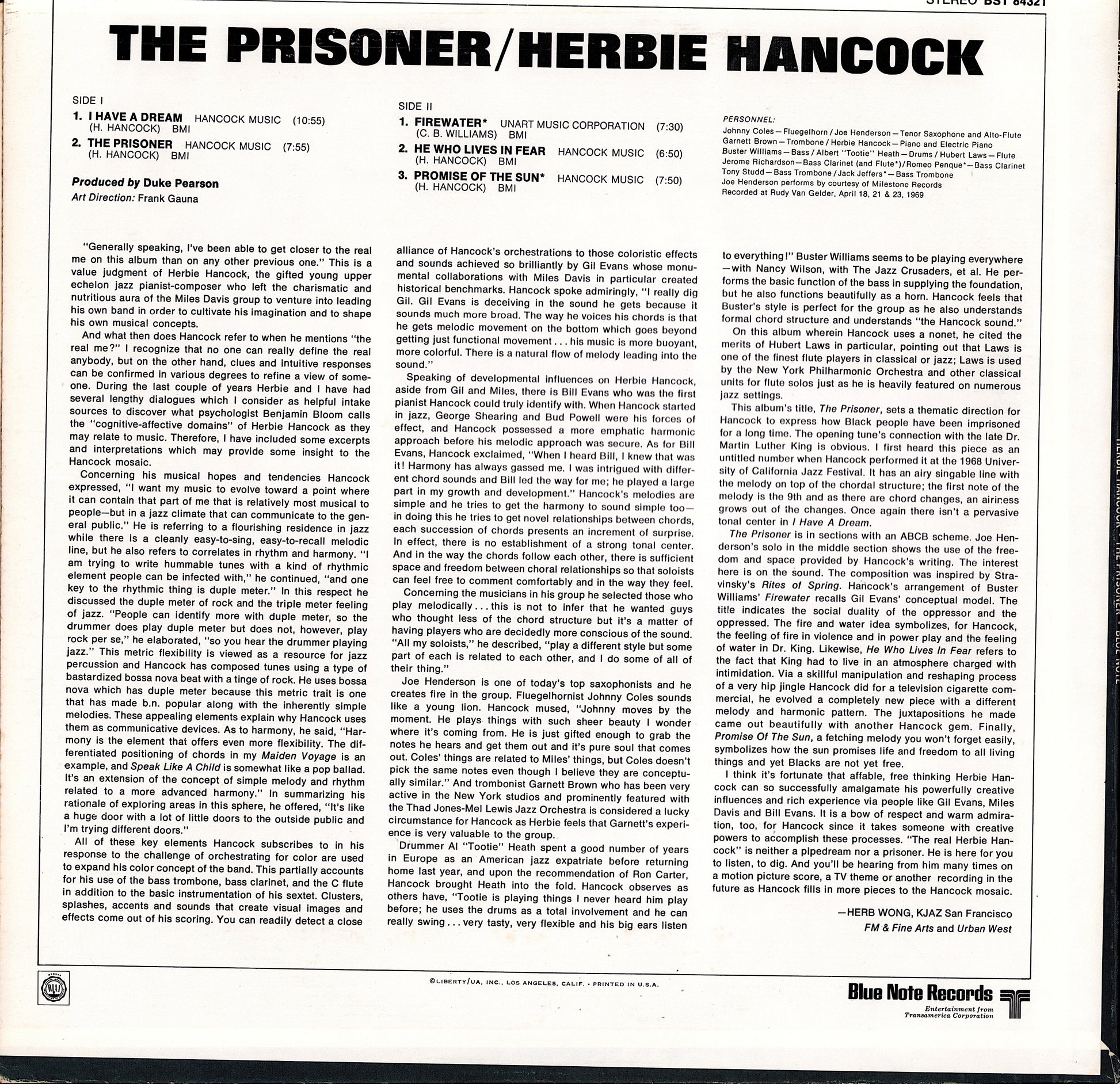 Herbie Hancock – The Prisoner Vinyl LP Kopie Kopie