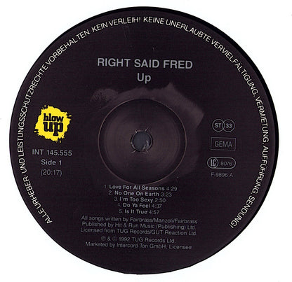 Right Said Fred – Up Vinyl LP