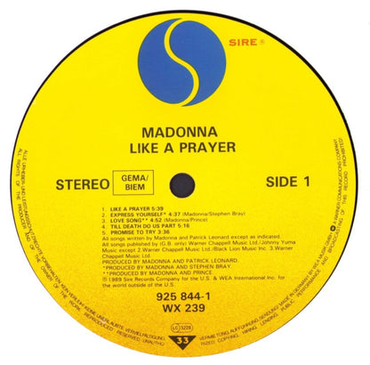 Madonna ‎- Like A Prayer Vinyl LP