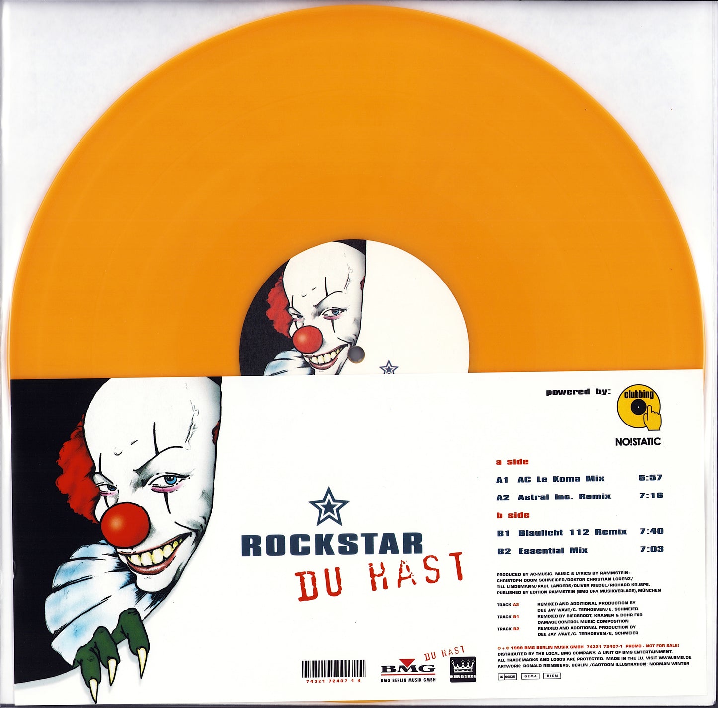 Rockstar ‎- Du Hast Vinyl 12" Maxi-Single