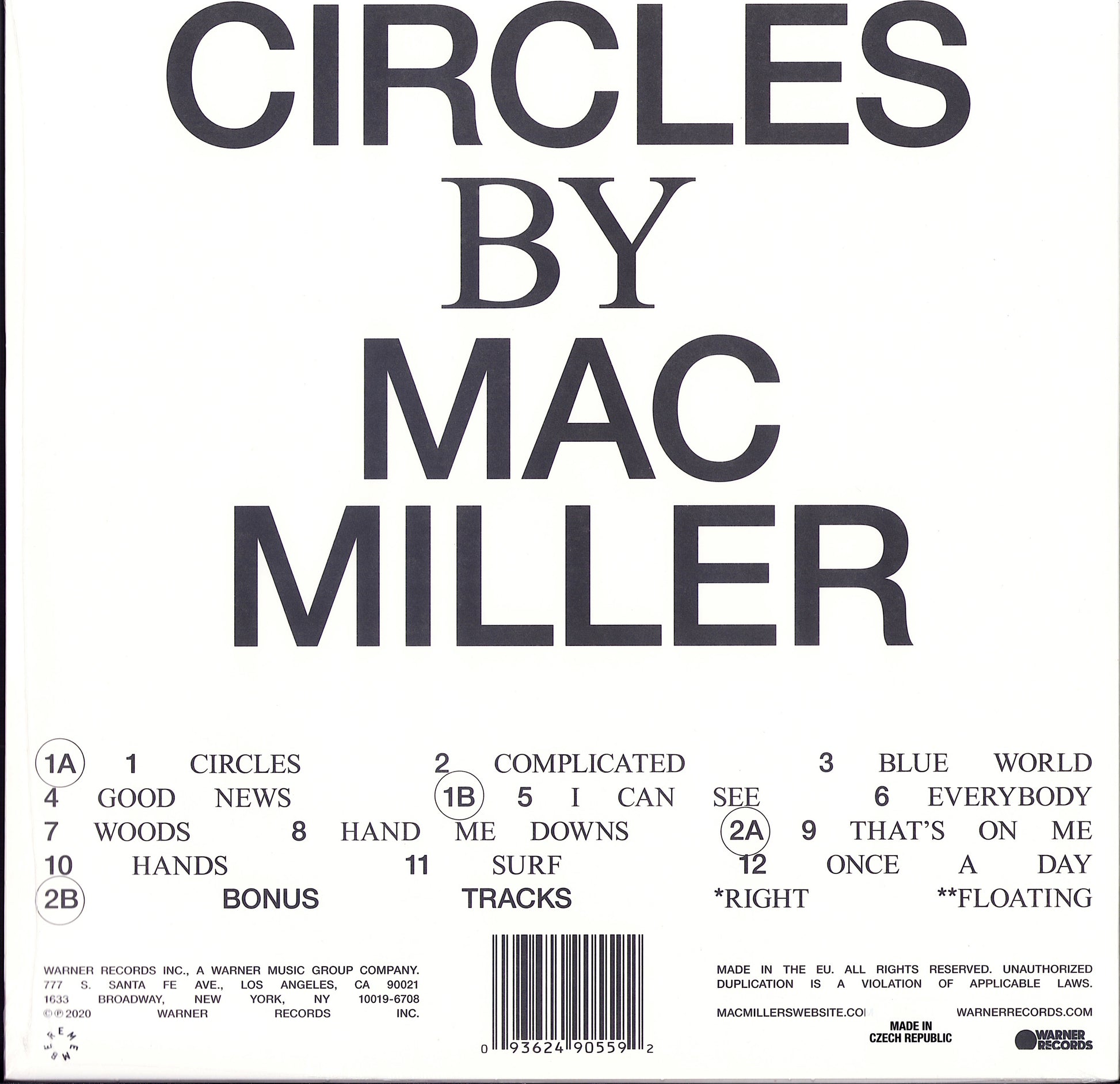 Mac Miller - Circles Clear Vinyl 2LP