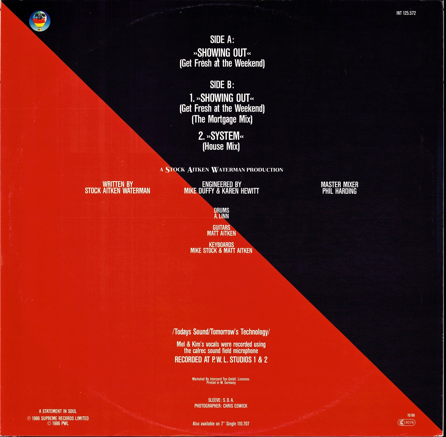 Mel & Kim – Showing Out Vinyl 12" | Germany Original | 1986