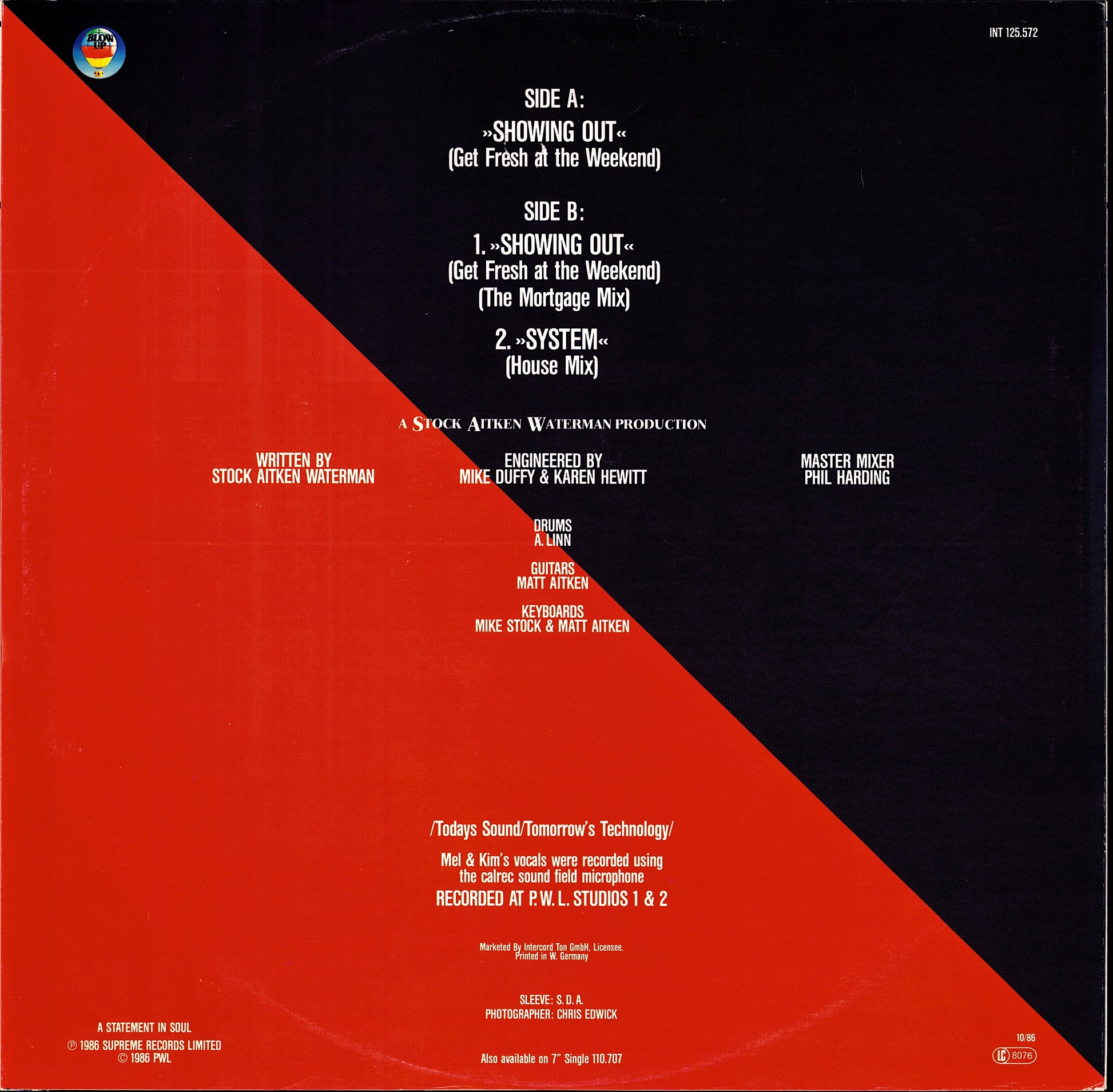 Mel & Kim – Showing Out Vinyl 12" | Germany Original | 1986