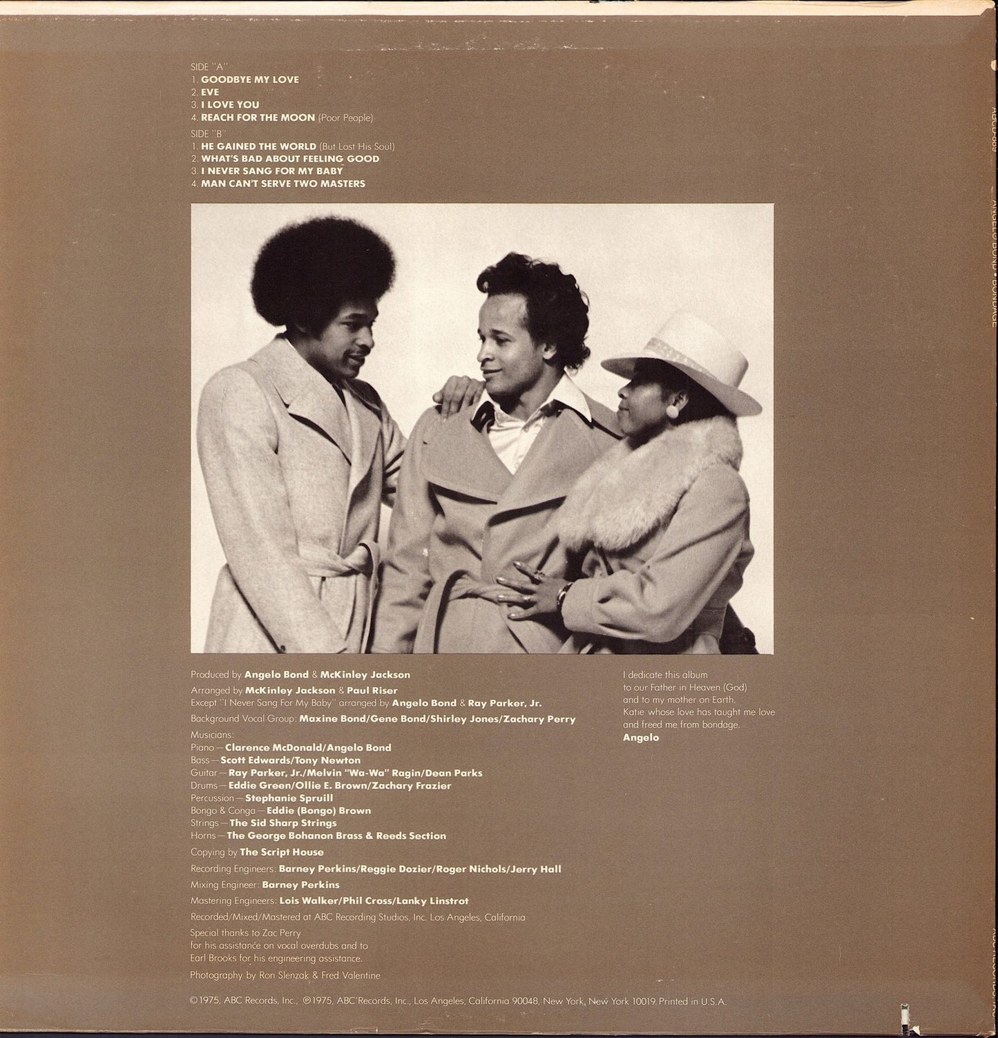 Angelo Bond - Bondage Vinyl LP