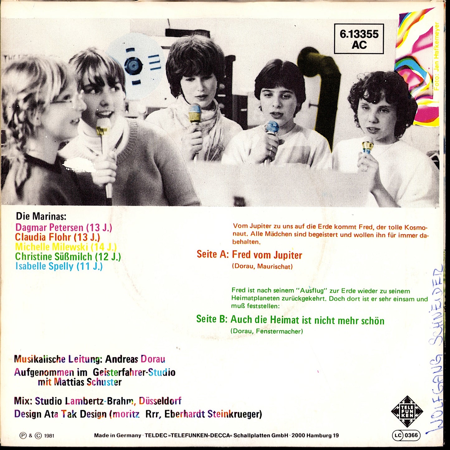 Die Doraus & Die Marinas – Fred Vom Jupiter Vinyl 7" | DE Reissue | 1981