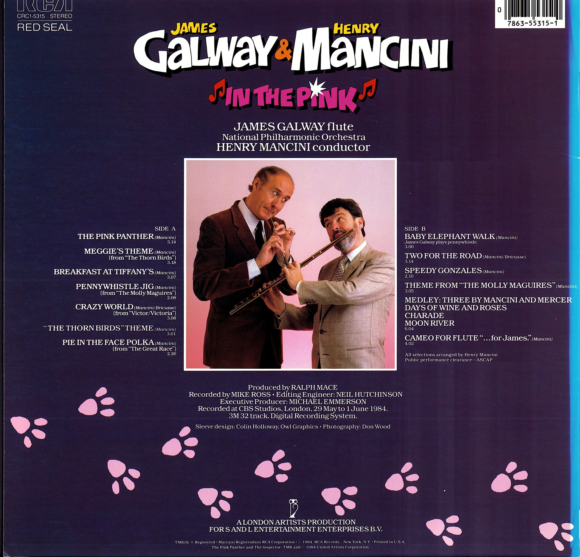 James Galway & Henry Mancini – In The Pink Vinyl LP | US Original | 1984