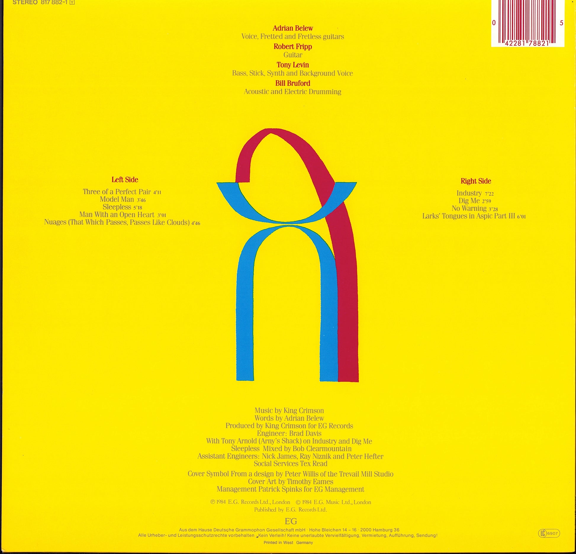 King Crimson ‎- Three Of A Perfect Pair Vinyl LP