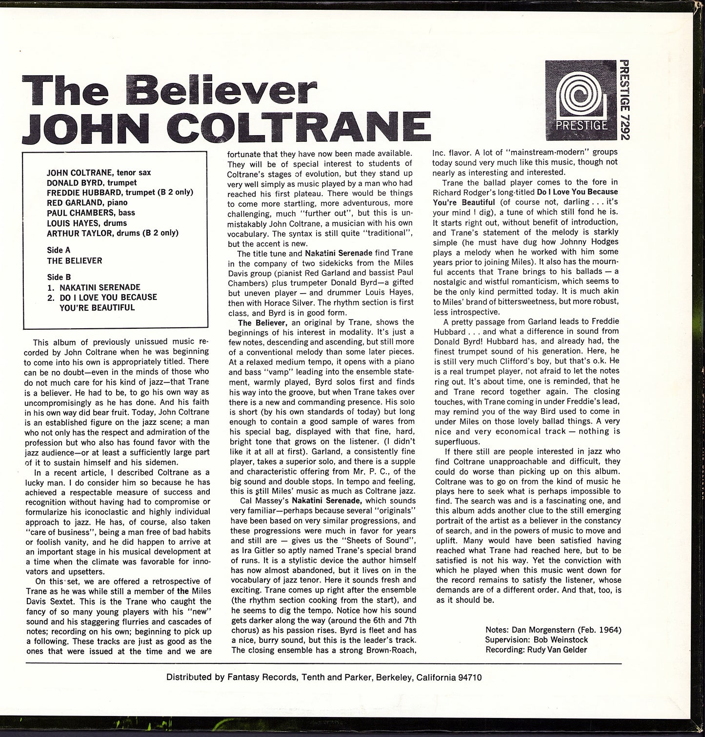 John Coltrane - The Believer Vinyl LP