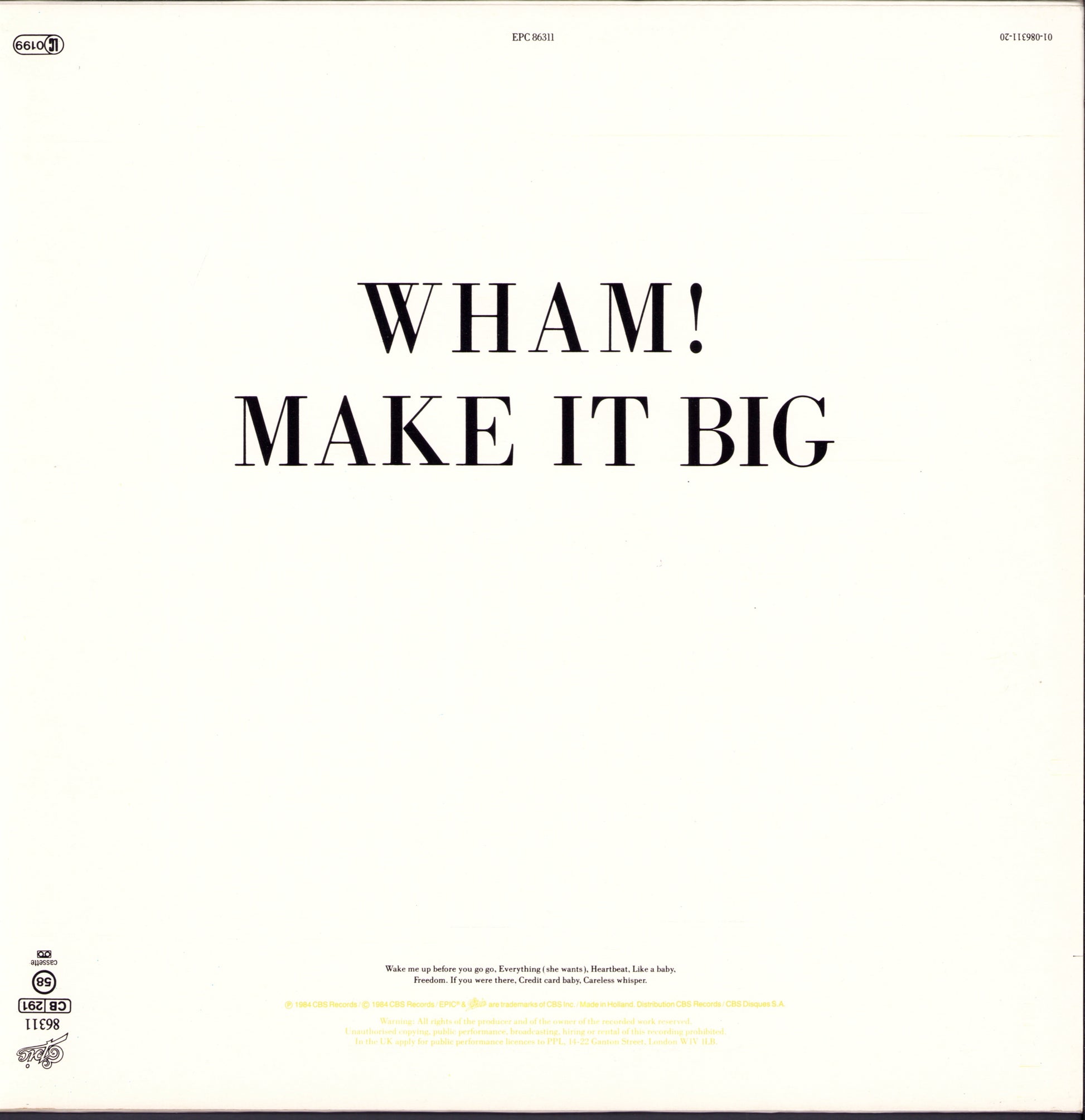 Wham! – Make It Big Vinyl LP