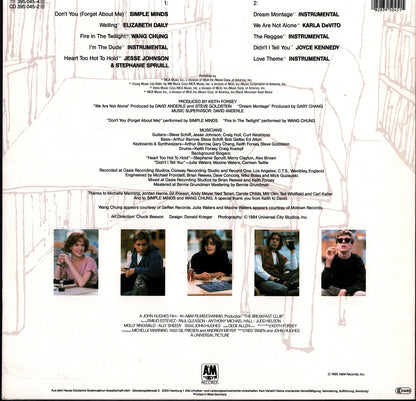 The Breakfast Club Original Motion Picture Soundtrack Vinyl LP